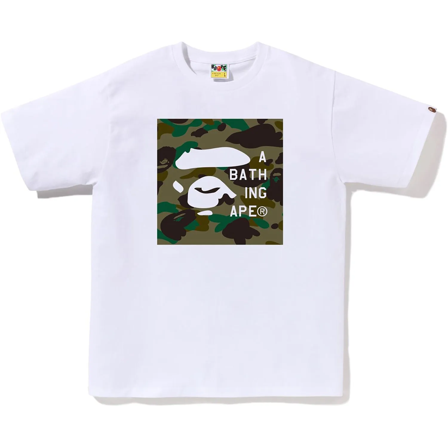 1ST CAMO BAPE FACE TAG LOGO TEE MENS