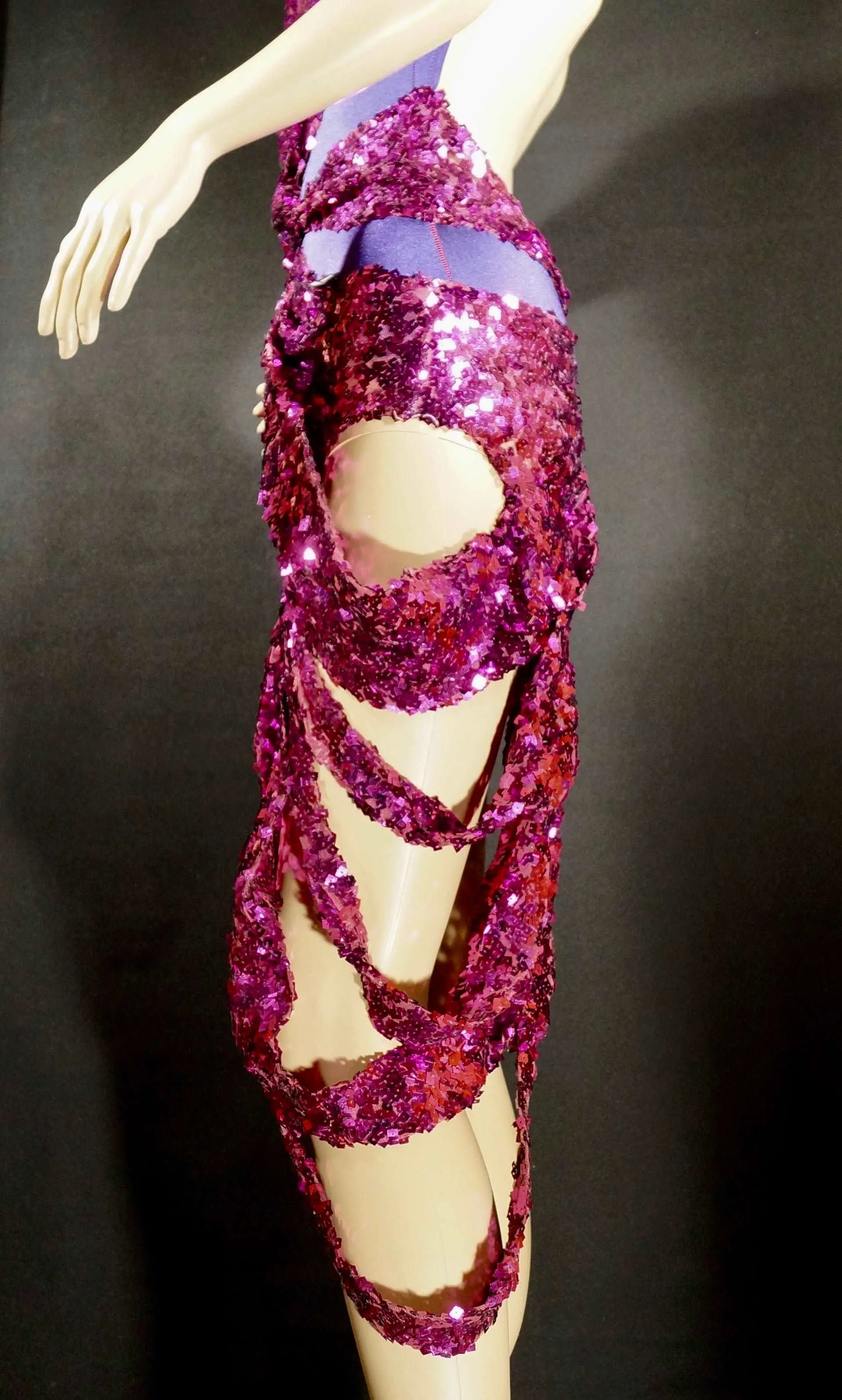 Abraham Martinez Purple Latin Dress with Sequins