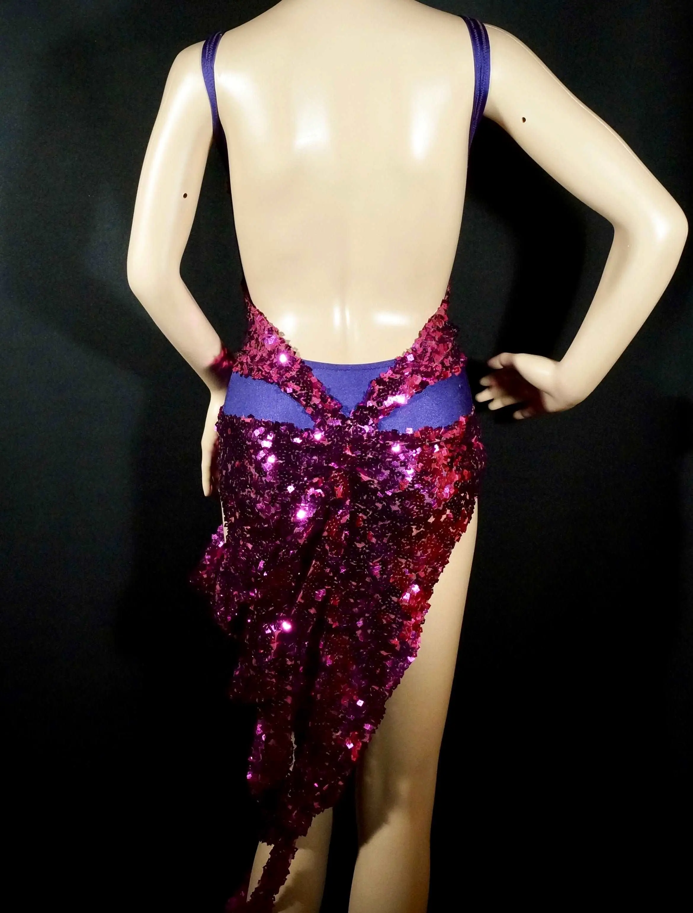 Abraham Martinez Purple Latin Dress with Sequins