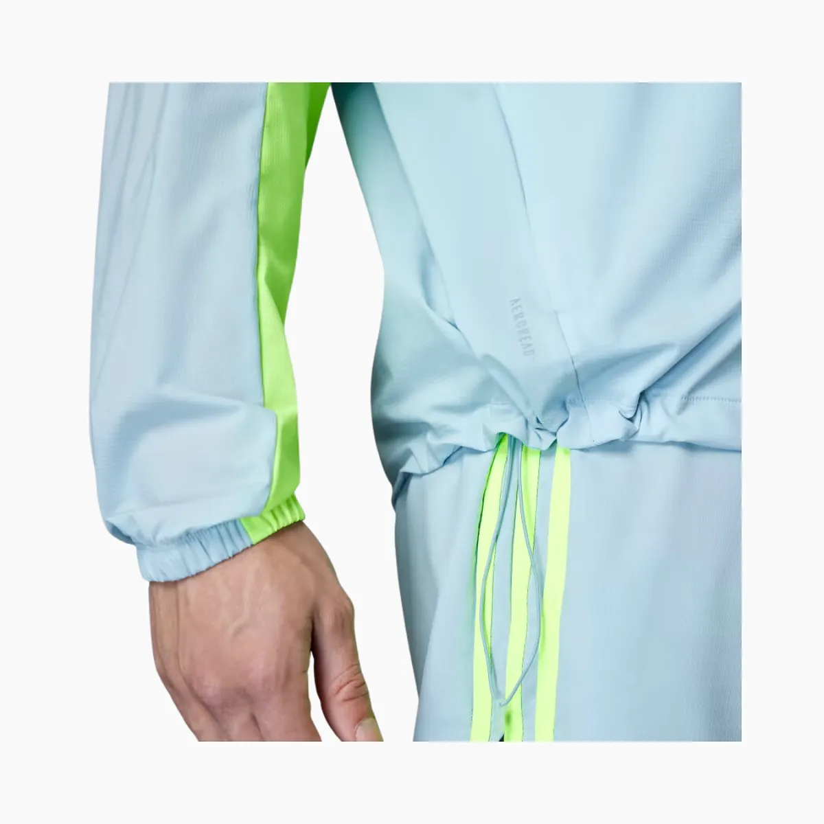 Adidas Break The Norm Men's Running Jacket -Wonder Blue/Lucid Lemon