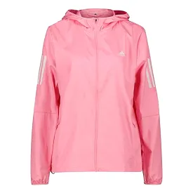 adidas Own The Run Womens Winbreaker Running Jacket Ladies Fitness Hood Pink