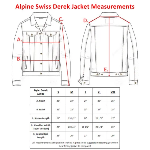 Alpine Swiss Derek Men’s Classic Denim Trucker Jacket