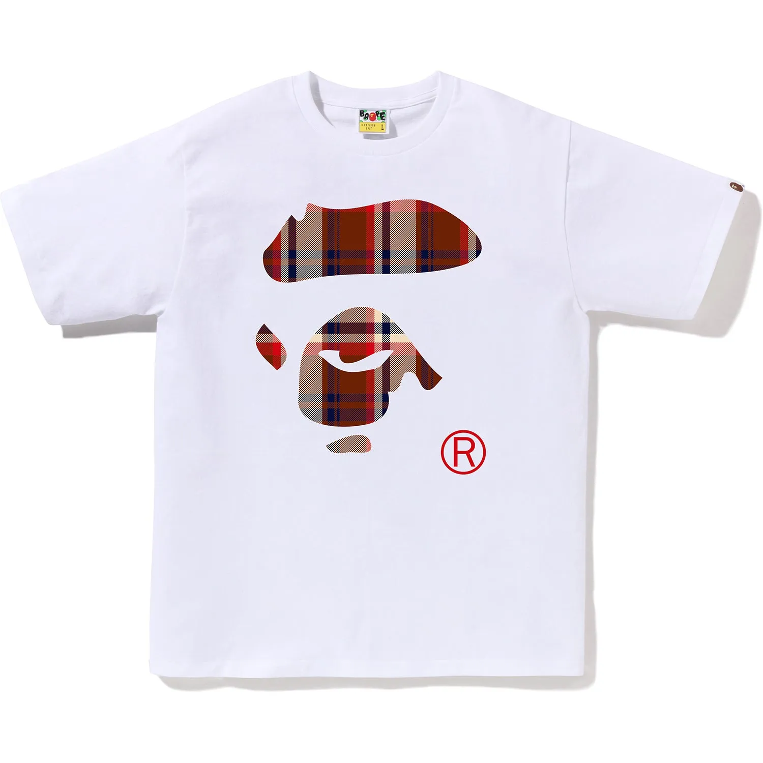 BAPE CHECK APE FACE TEE MENS