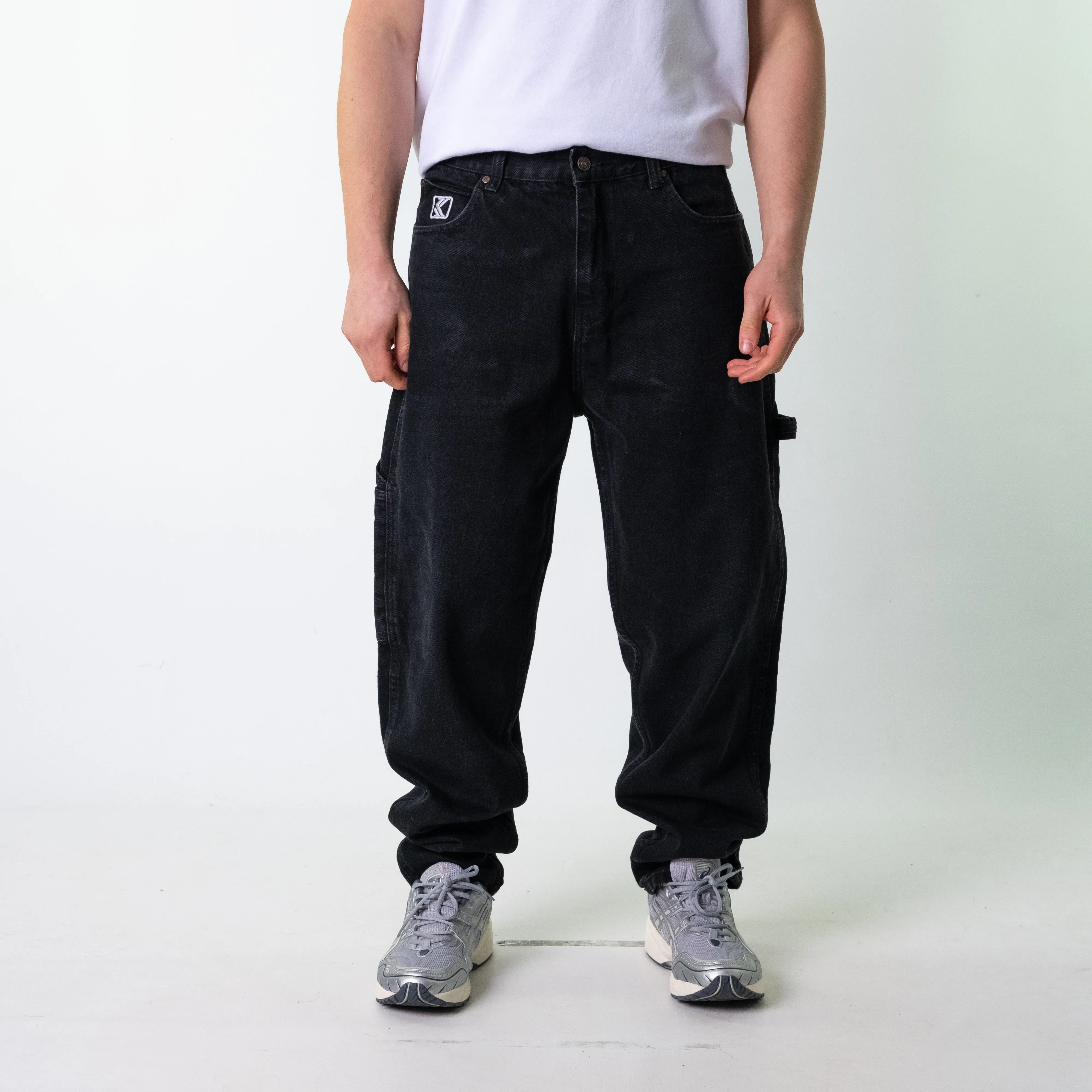 Black 90s Karl Kani  Cargo Skater Trousers Pants Jeans (36x31)