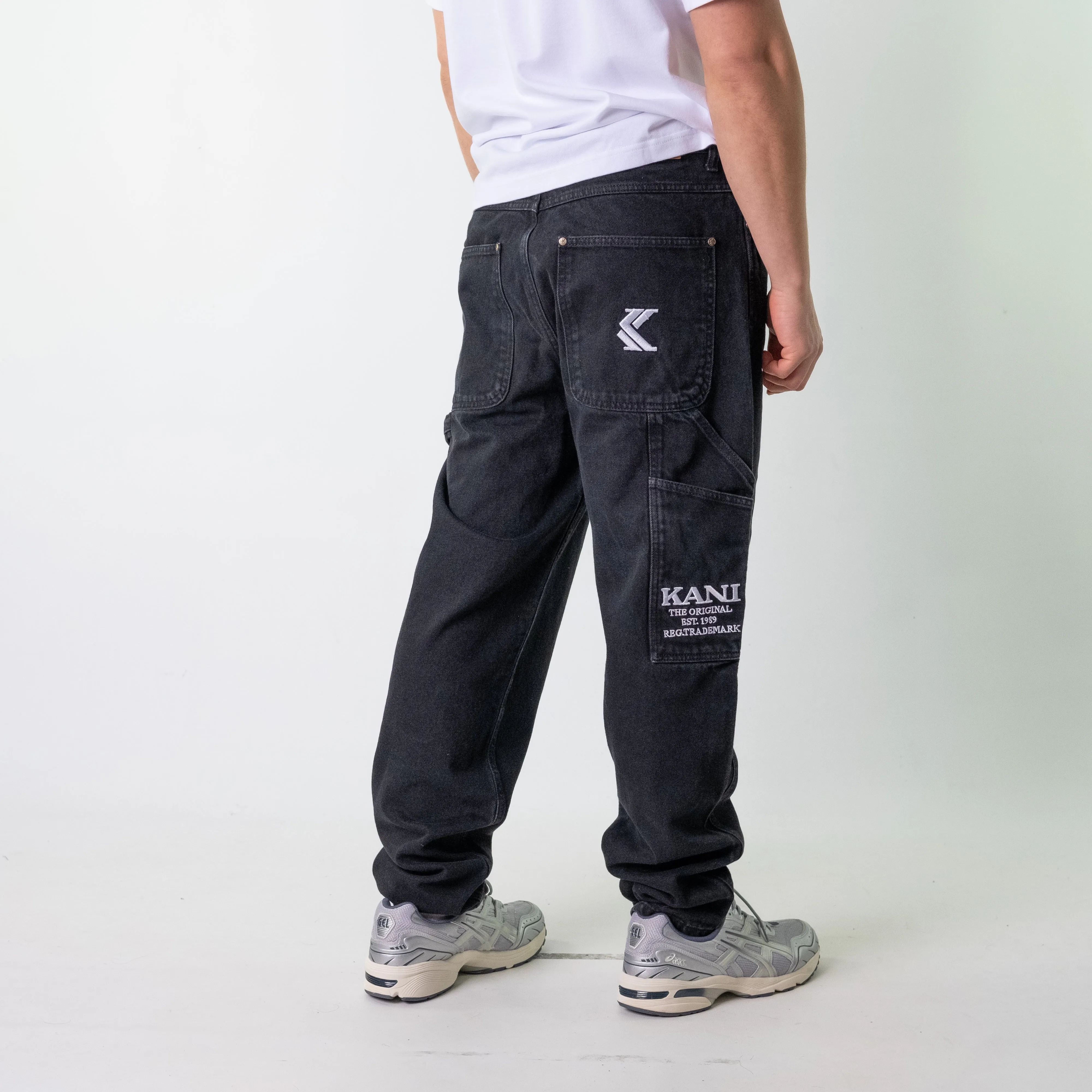 Black 90s Karl Kani  Cargo Skater Trousers Pants Jeans (36x31)