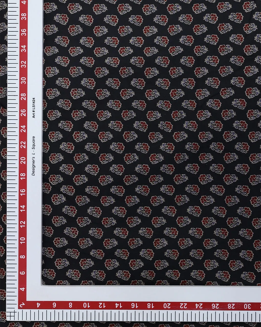 BLACK SMALL FLORAL DESIGN COTTON PRINTED FABRIC