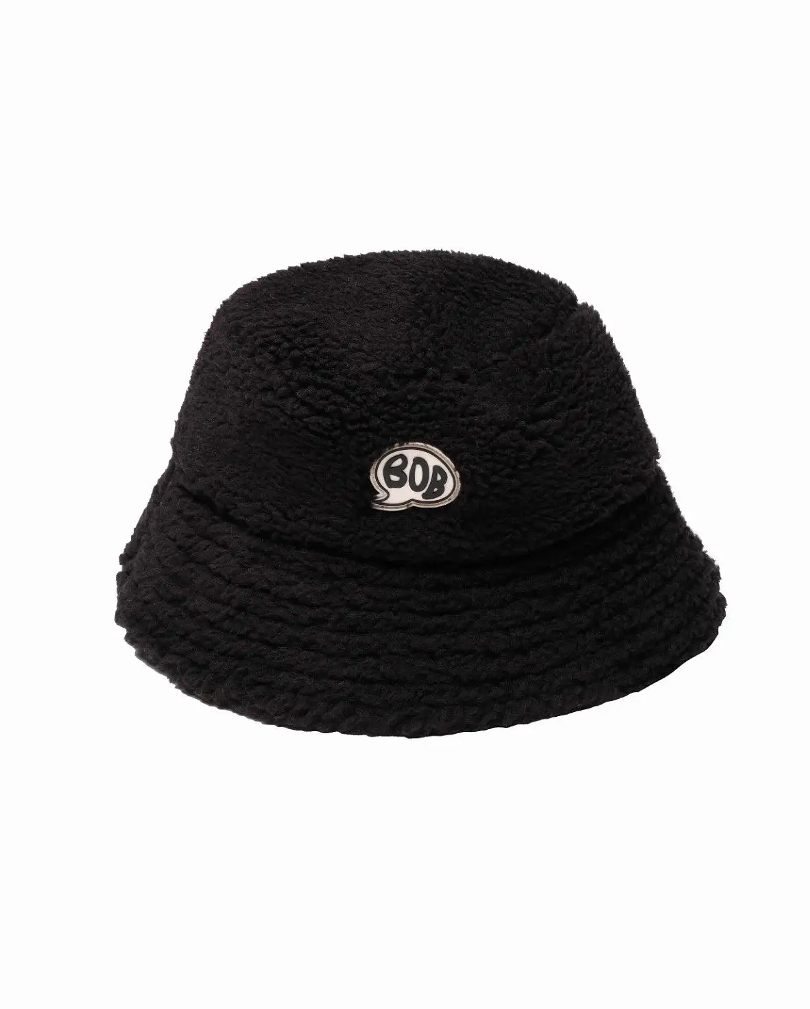 BOB Black Fluffy Bucket Hat