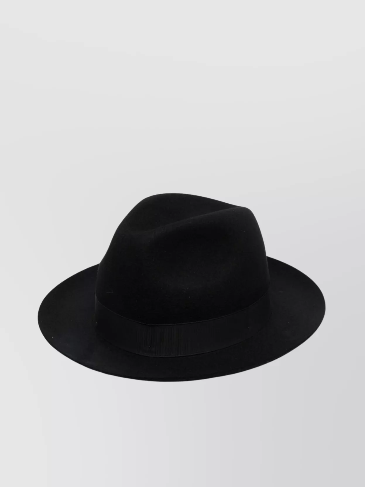 Borsalino   Wide brim wool hat with ribbon band