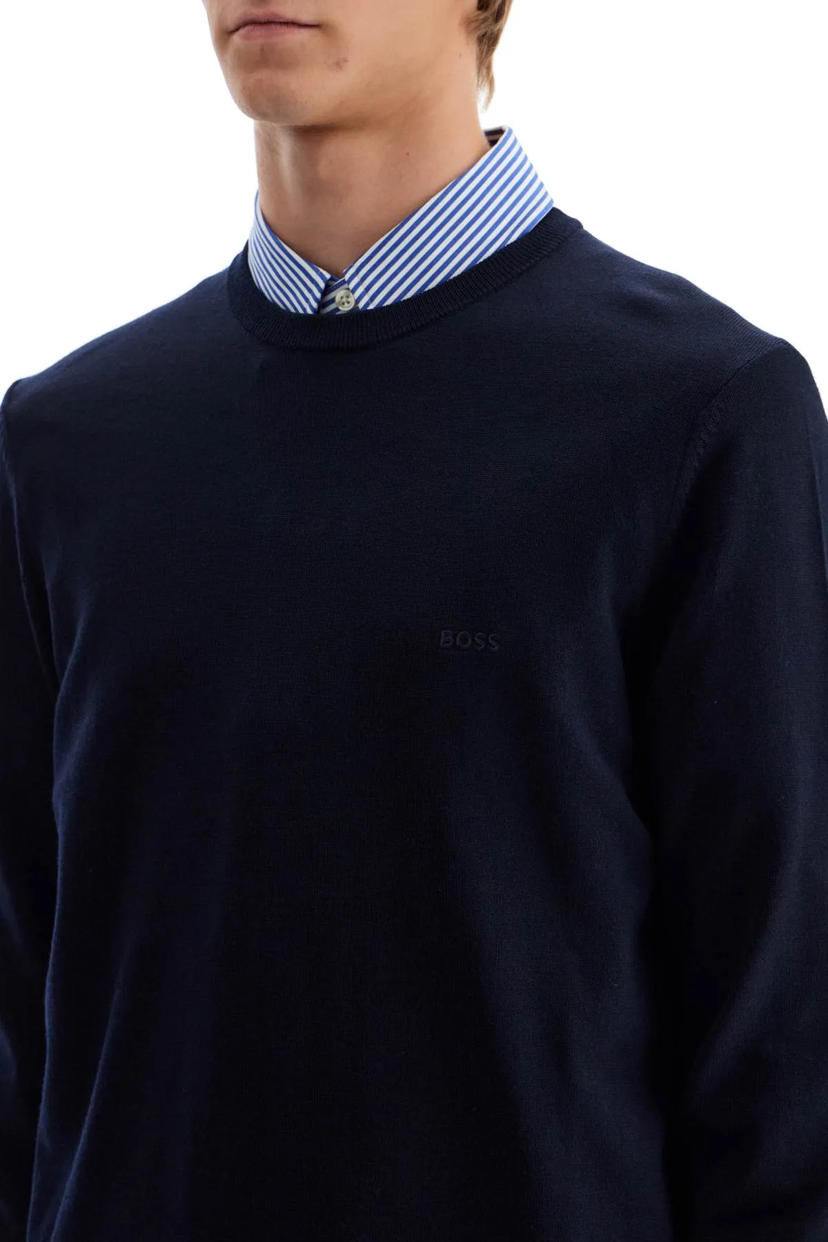 Boss 'Botto' Light Wool Sweater   Blue