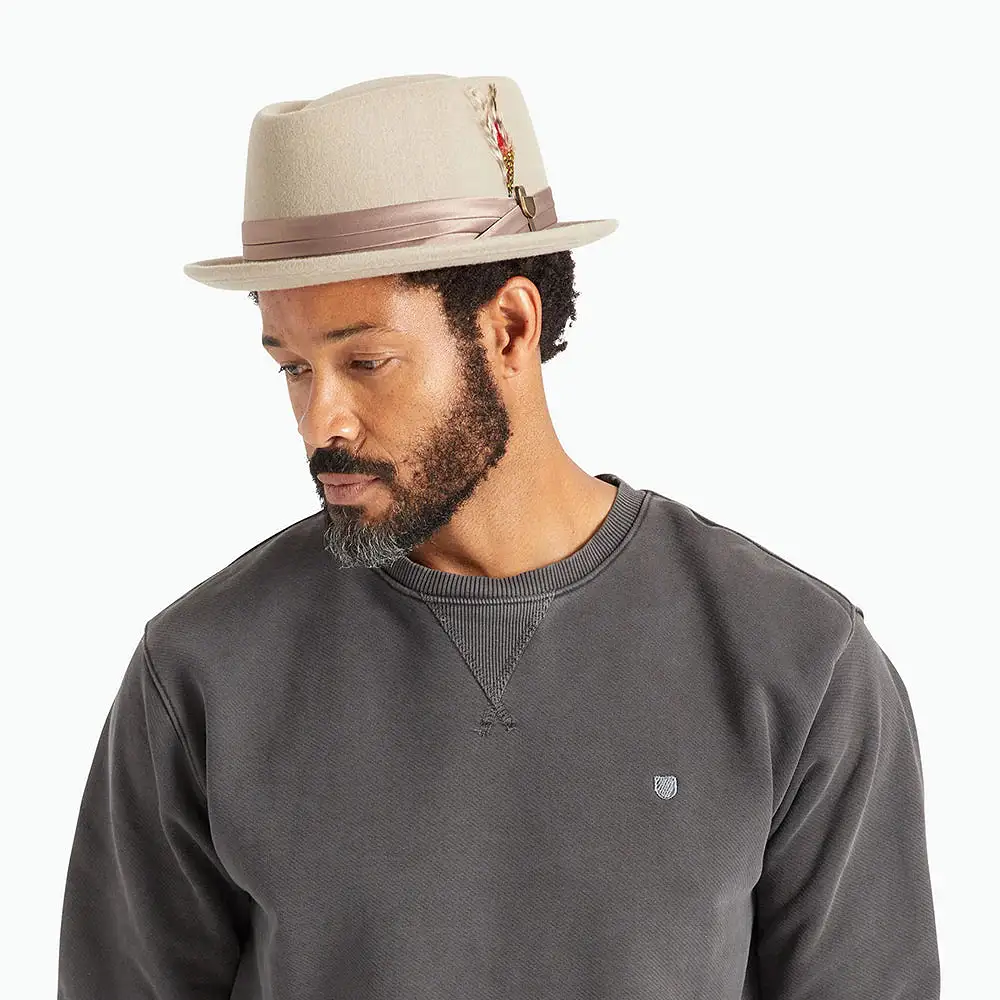 Brixton Stout Pork Pie Hat - Sand / Sand Band