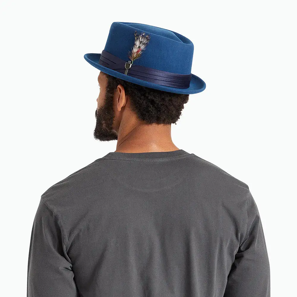 Brixton Stout Pork Pie Hat - Teal / Navy Band