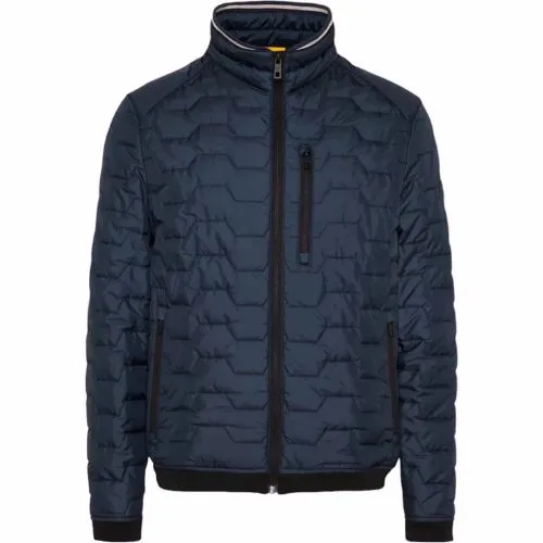 Bugatti Lightweight Geometric Quilted Air-series Navy Jacket | Menswear Online