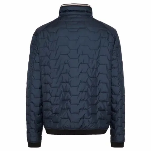 Bugatti Lightweight Geometric Quilted Air-series Navy Jacket | Menswear Online