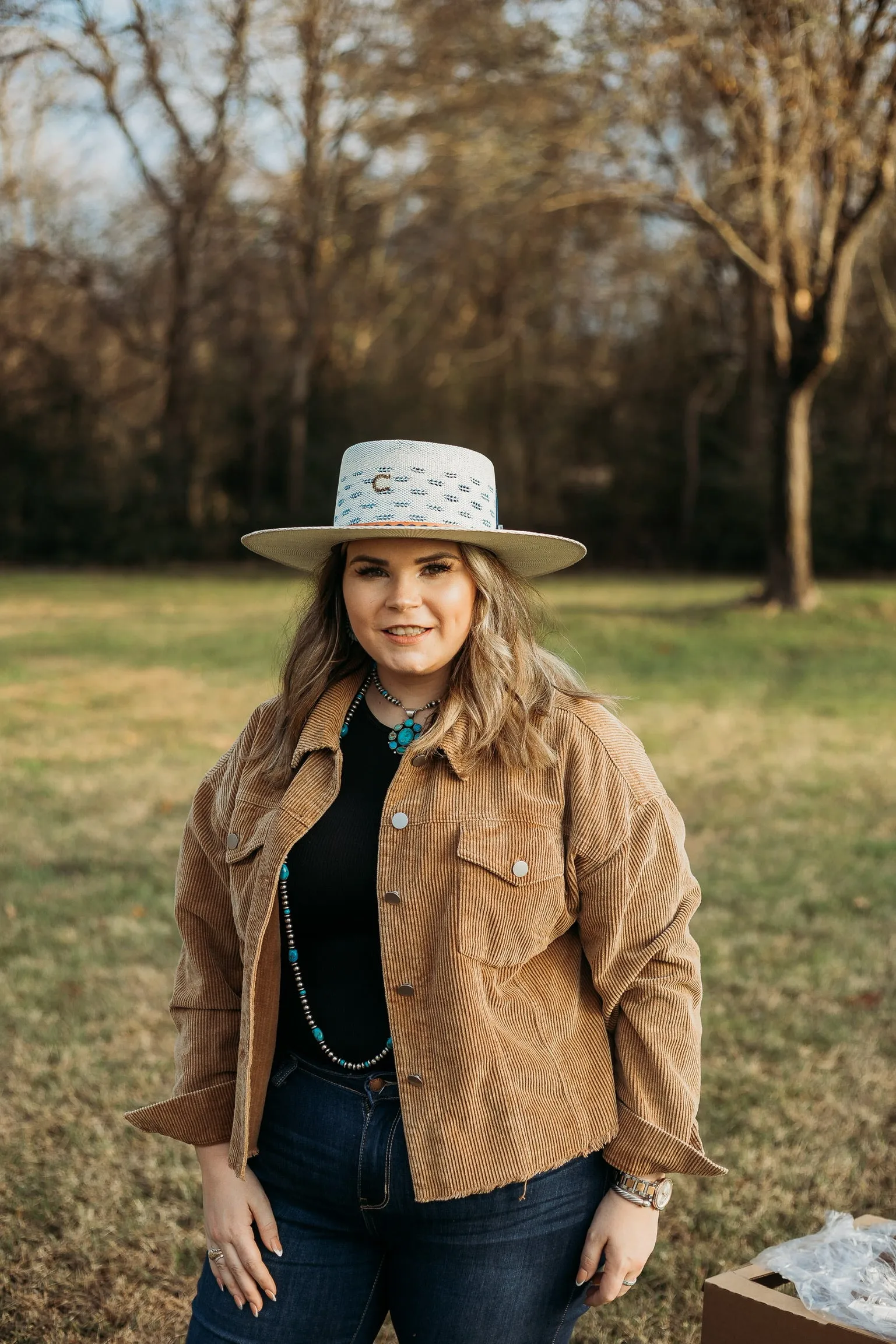 Charlie 1 Horse | Blue Roan Straw Stiff Brim Hat with Leather Band and Feather