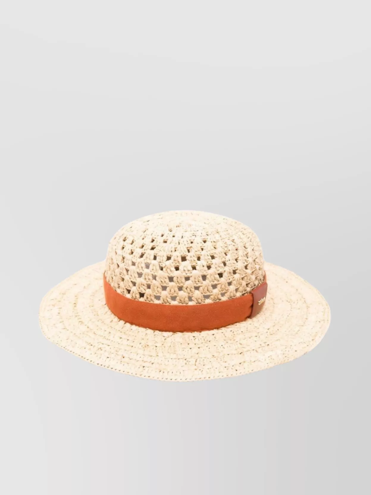 Chloé   Contrast band straw hat with wide brim