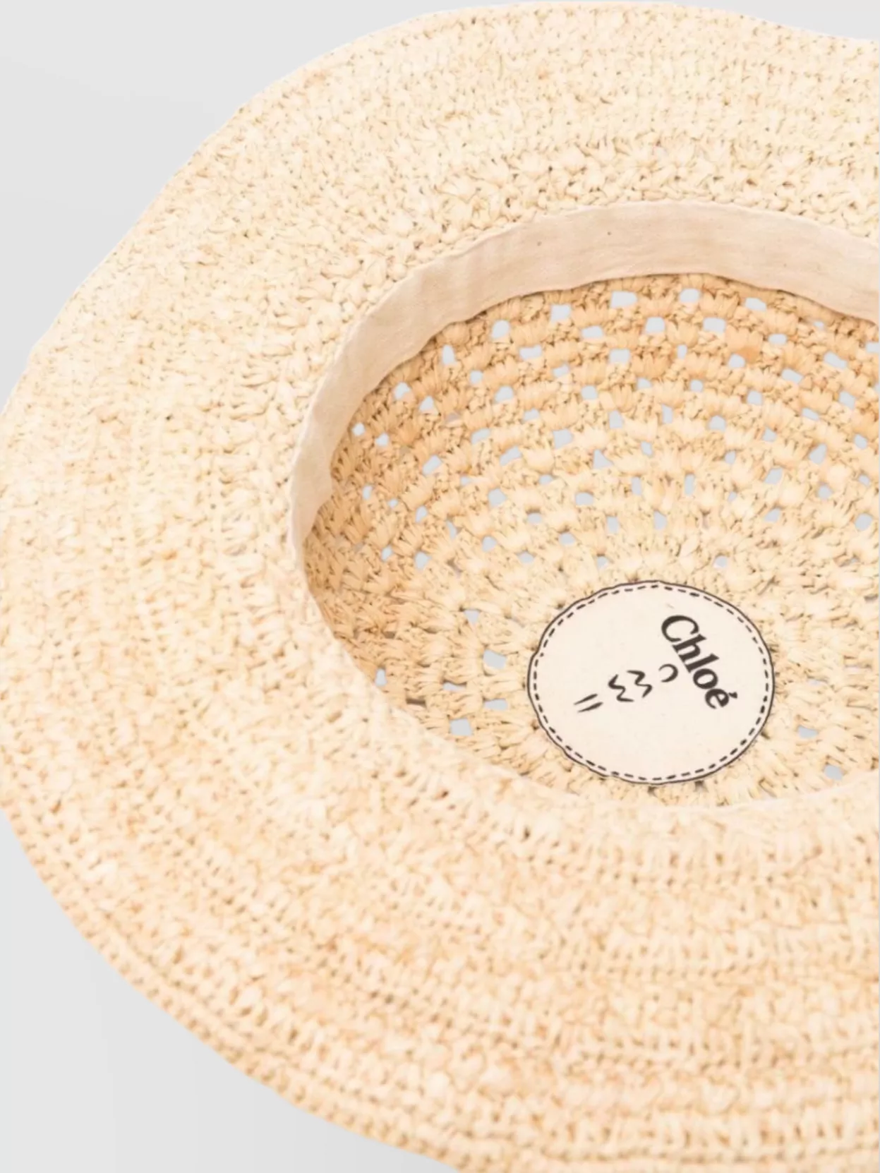 Chloé   Contrast band straw hat with wide brim