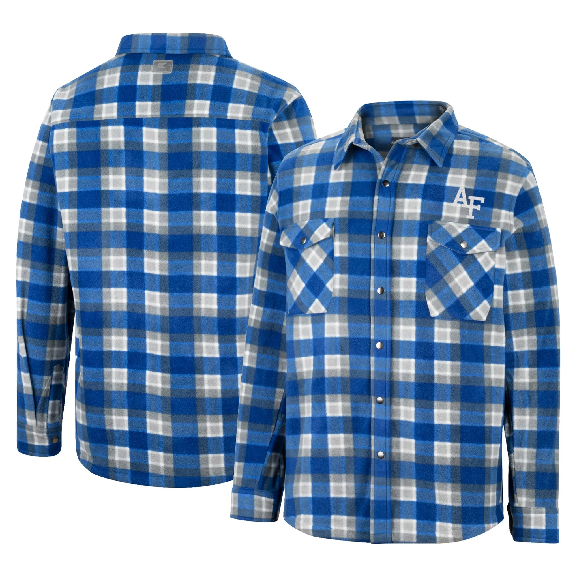 Colosseum Air Force Falcons Royal/White Ellis Plaid Full-Snap Shirt Jacket