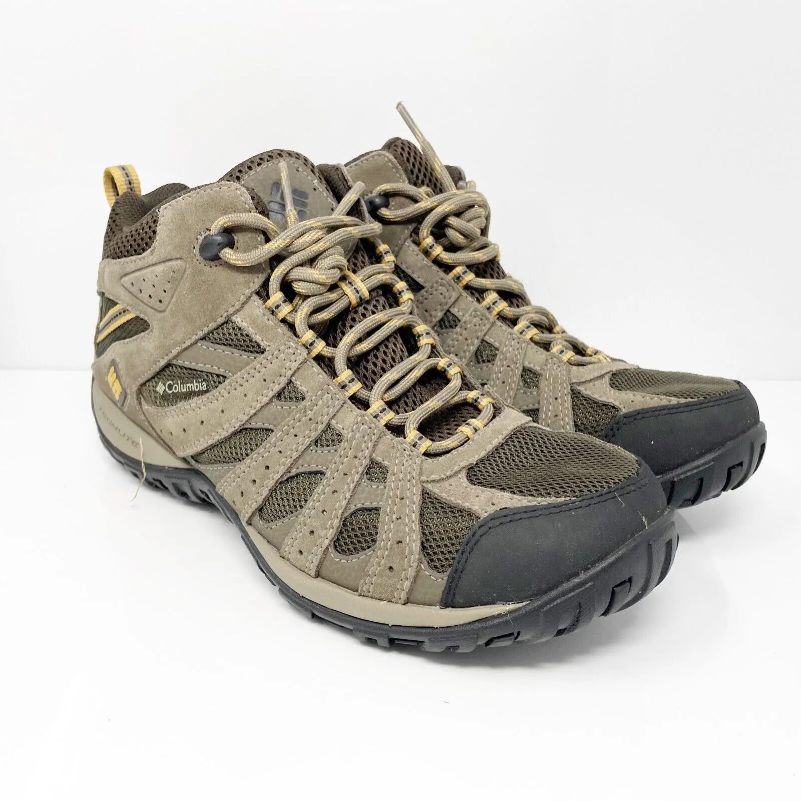 Columbia Mens Redmond BM3939-231 Beige Lace Up Waterproof Hiking Boots Size 9.5