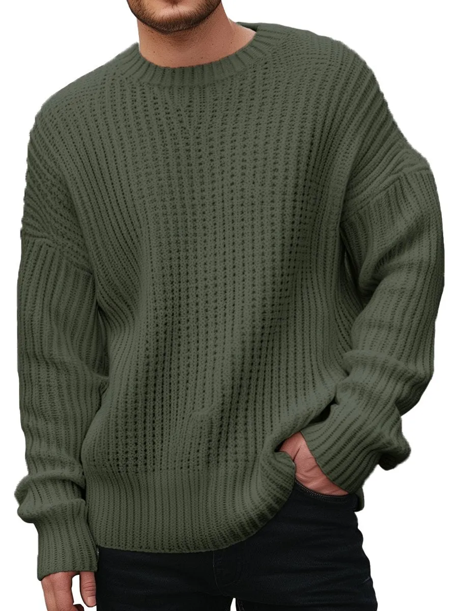 Comfortable Casual Crew Neck Solid Color Sweater