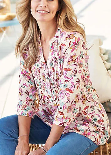 Cotton Traders Crinkle Printed Tunic | Grattan