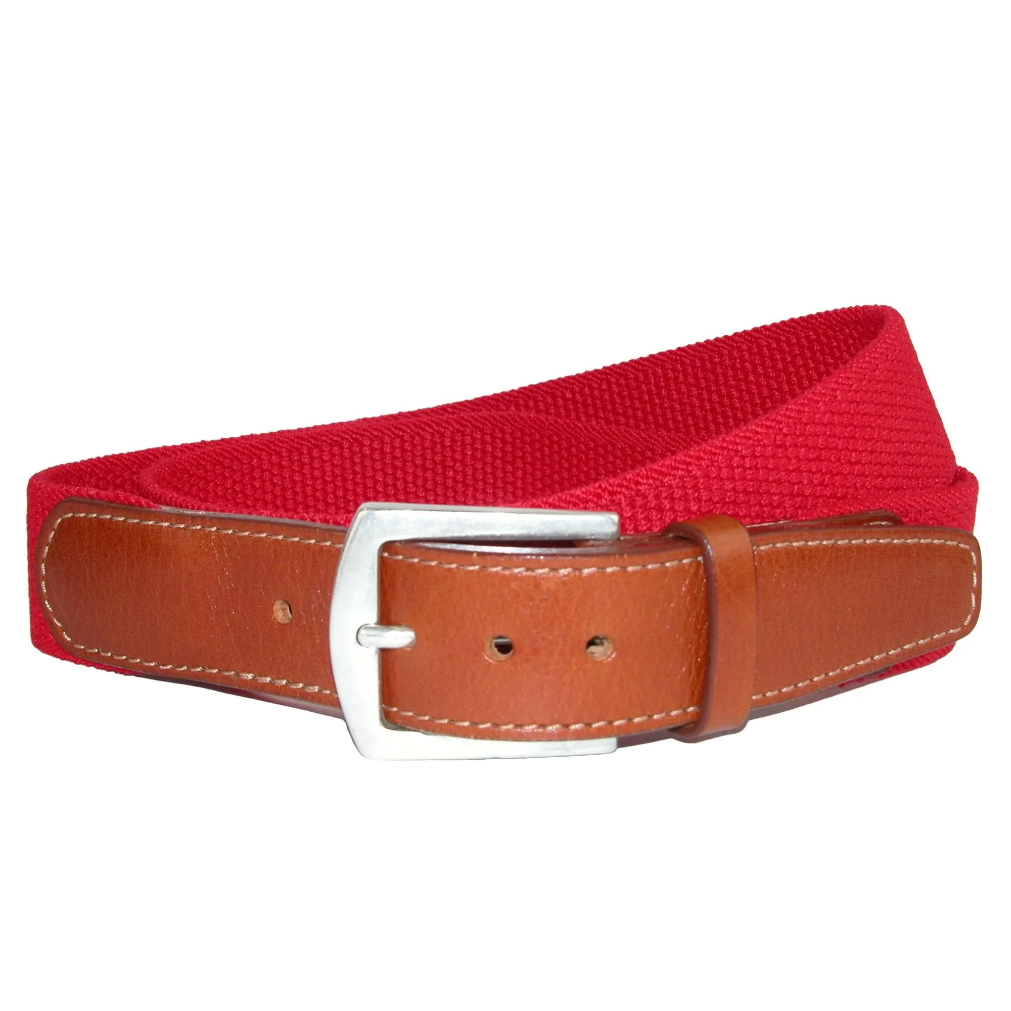 CrookhornDavis Men's Newport Pique Cotton Woven Elastic Belt