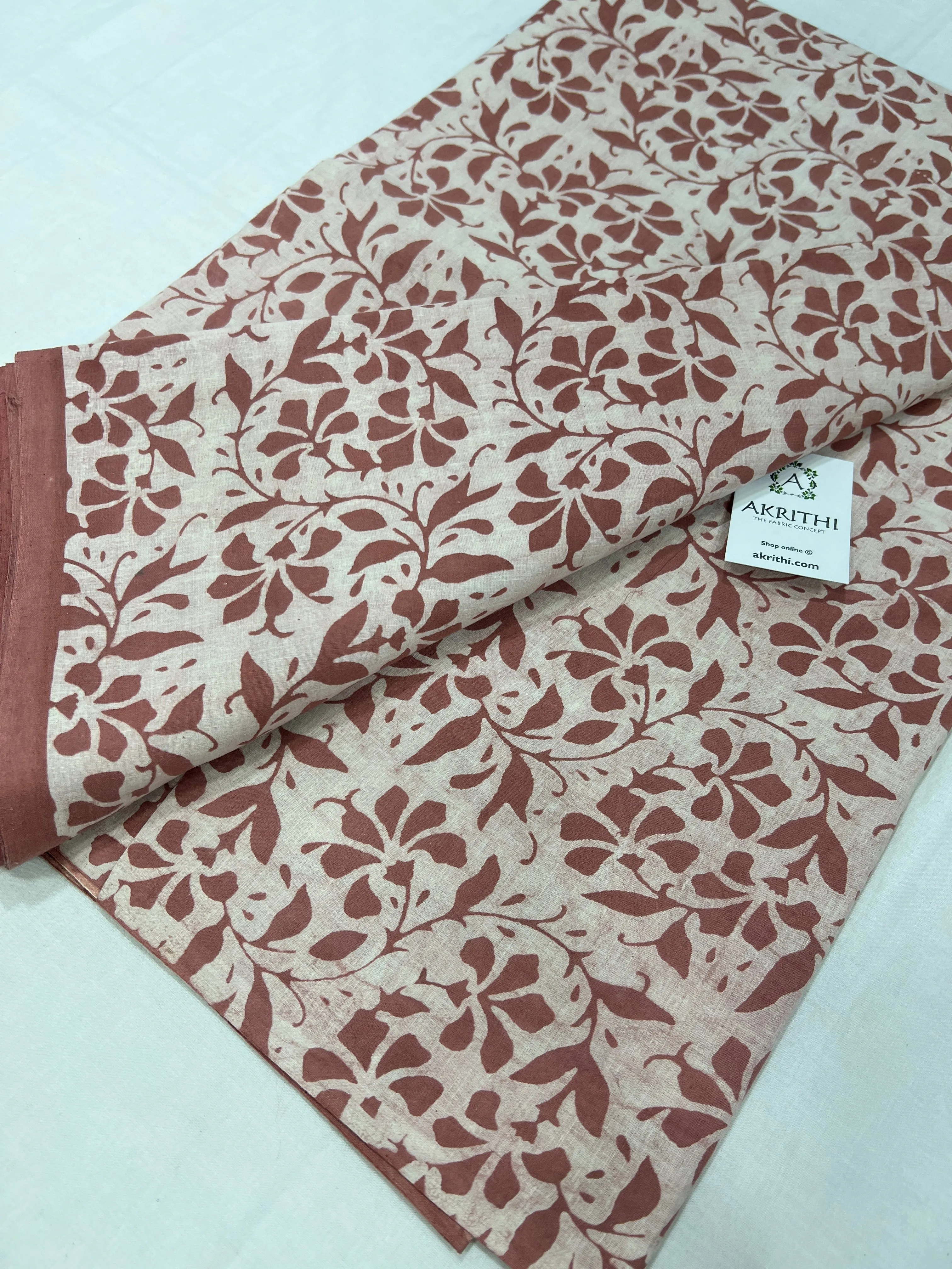 Dabu block Printed pure cotton fabric