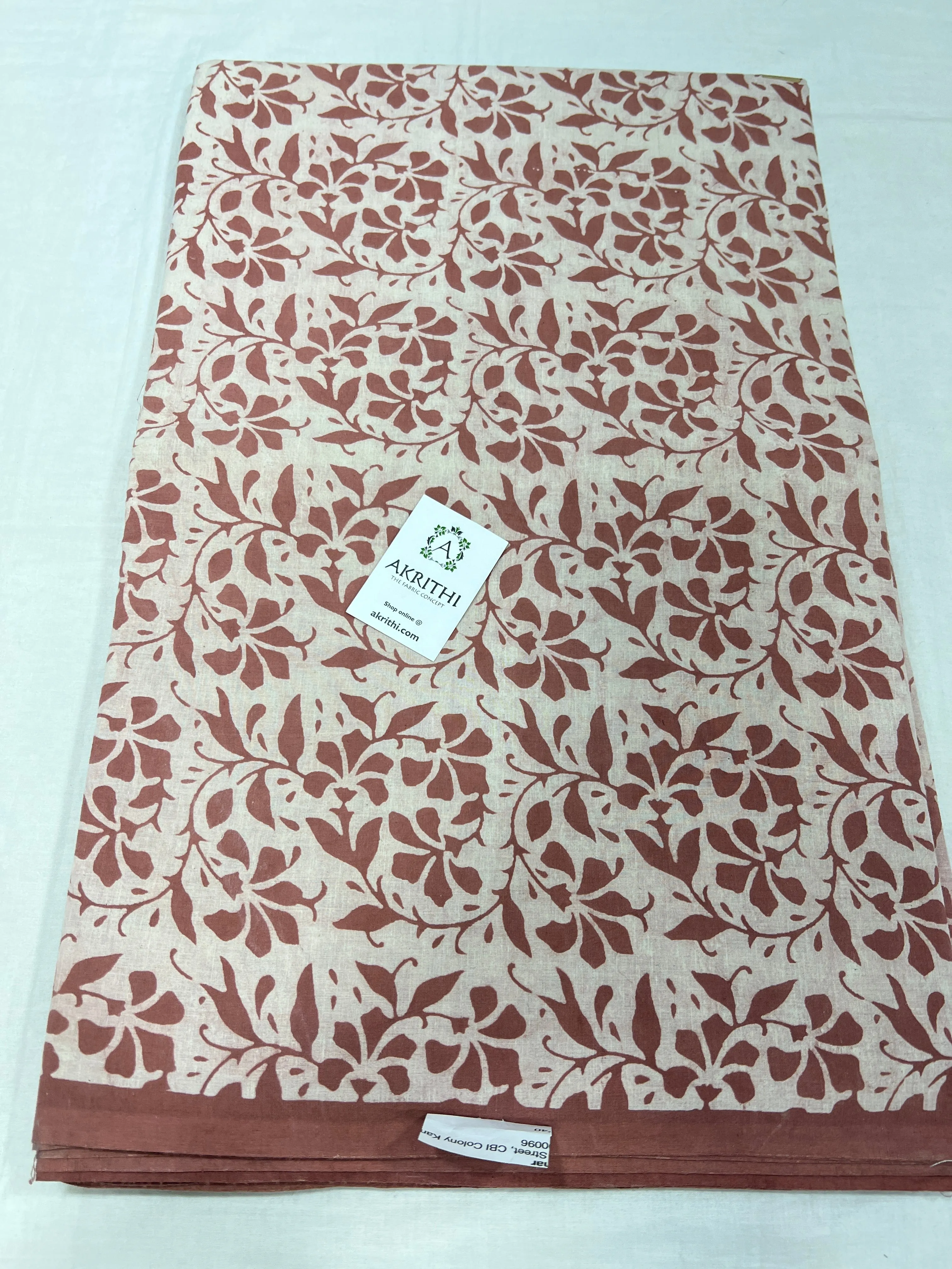 Dabu block Printed pure cotton fabric