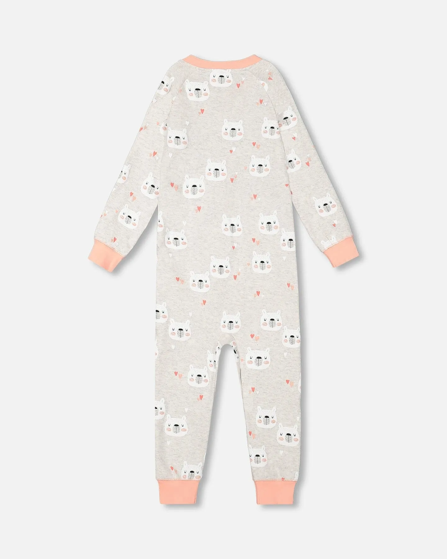 Deux par Deux Girl's Organic Cotton One Piece Long Sleeve Bears Printed  Pajama