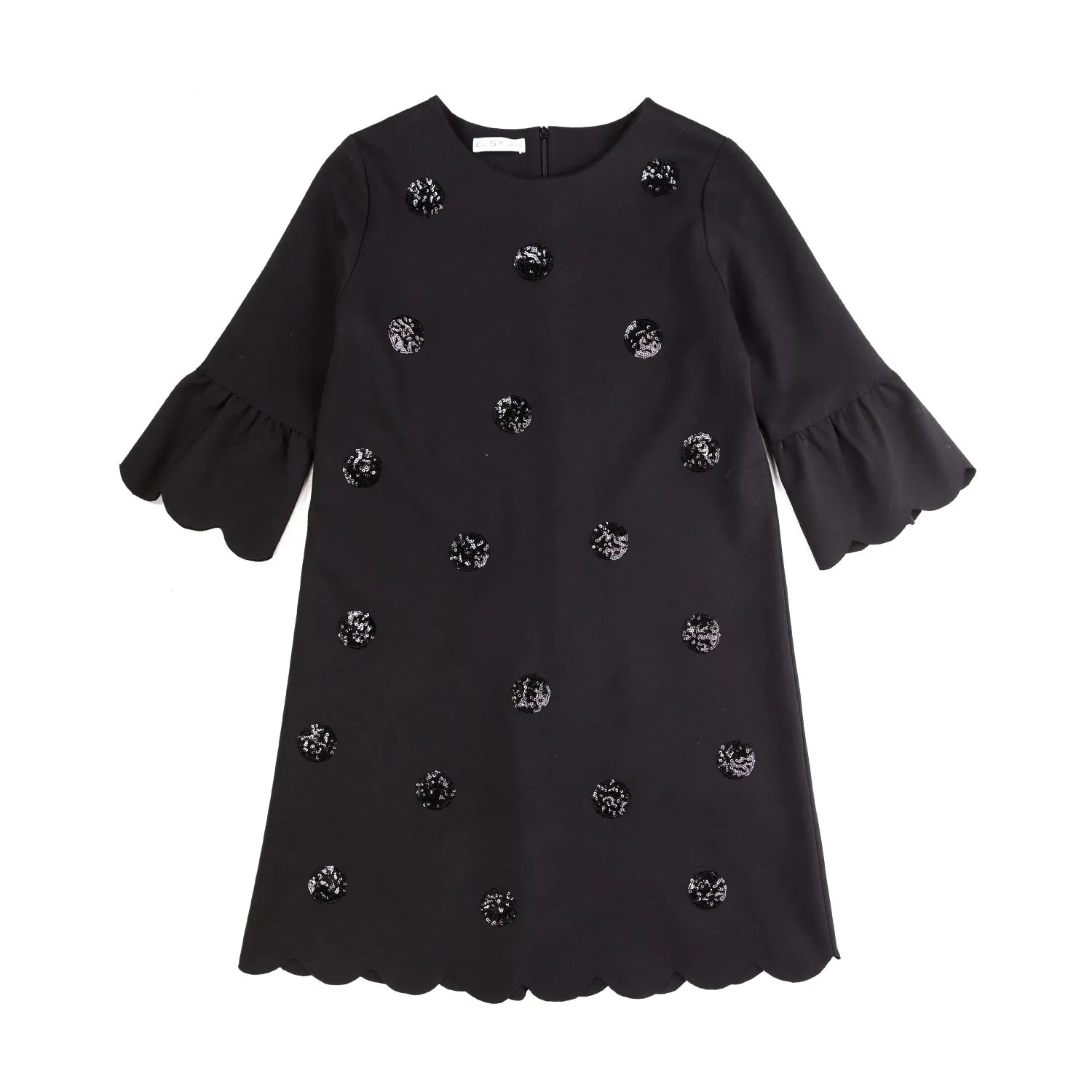 Elsy Black Sequin Dress For Girls