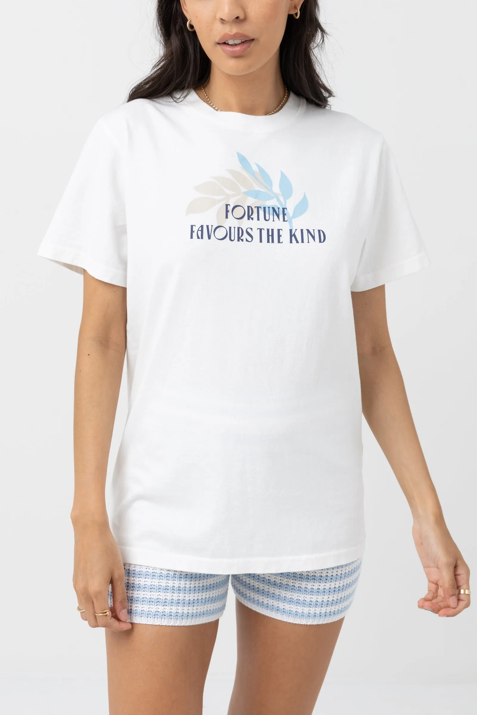 Fortune Boyfriend Tee Vintage White