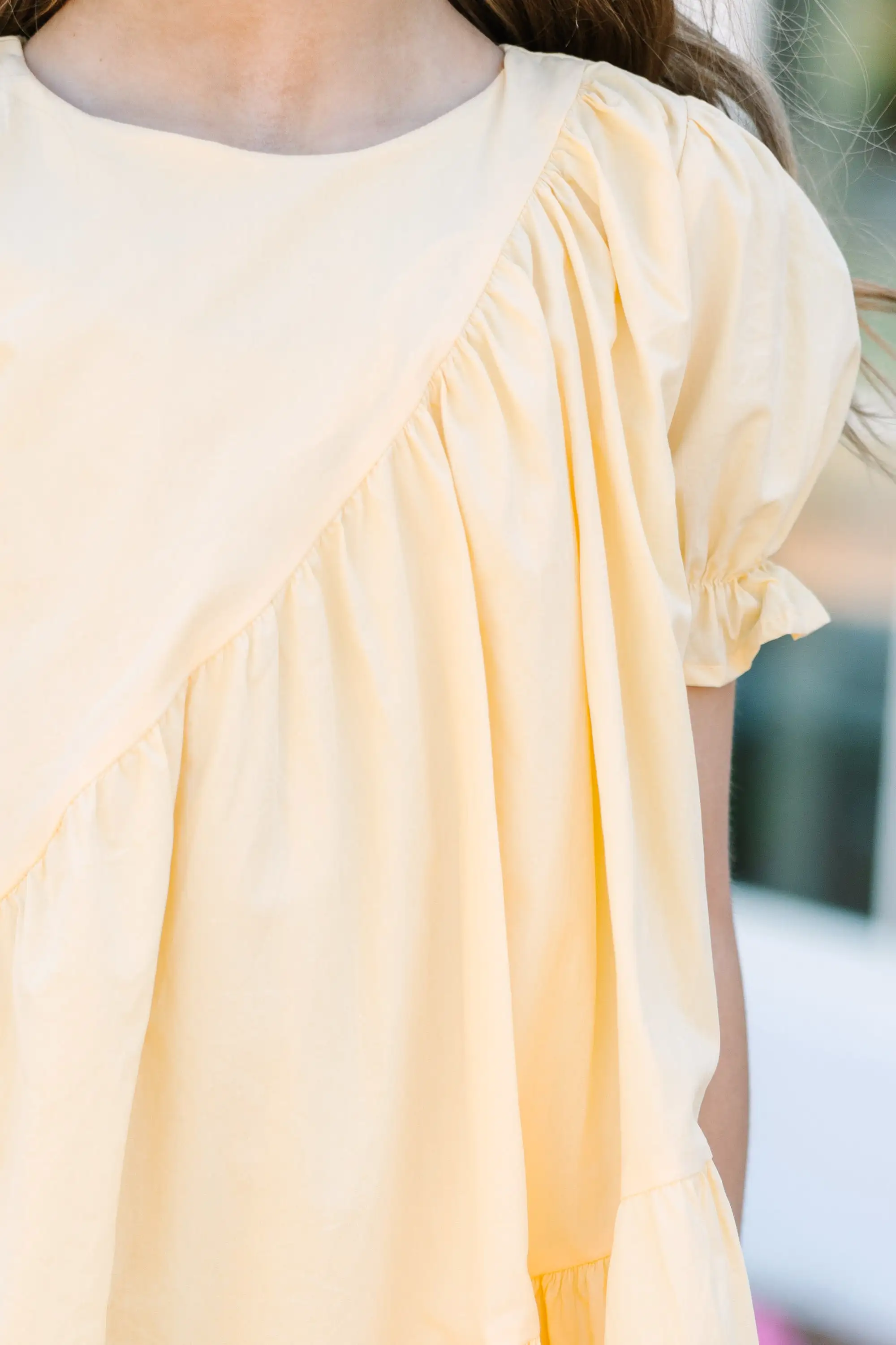 Girls: All Joy Yellow Ruffled Dress