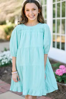 Girls: Clear Skies Blue Ruffled Dress