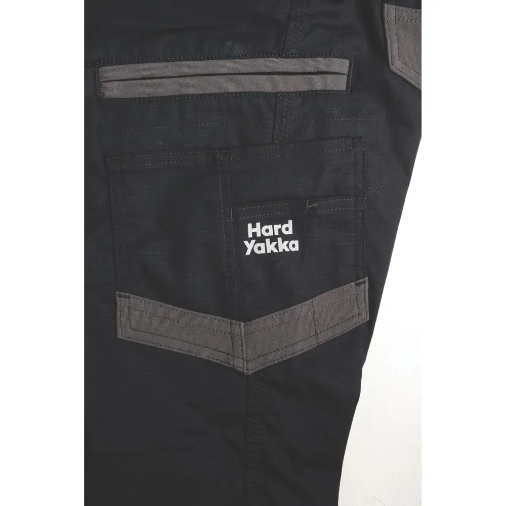 Hard Yakka Raptor Cuff Womens Trousers Black Size 12 30" L - Screwfix