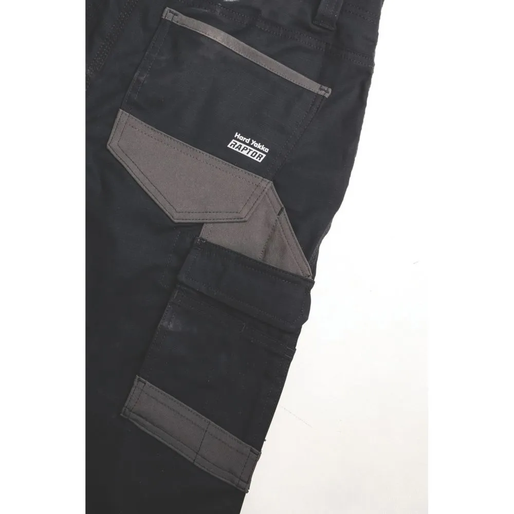 Hard Yakka Raptor Cuff Womens Trousers Black Size 12 30" L - Screwfix