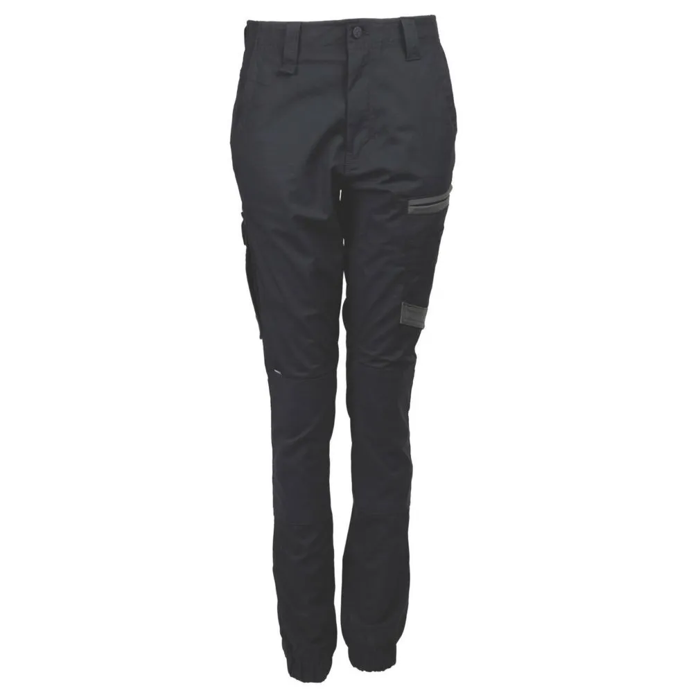 Hard Yakka Raptor Cuff Womens Trousers Black Size 12 30" L - Screwfix