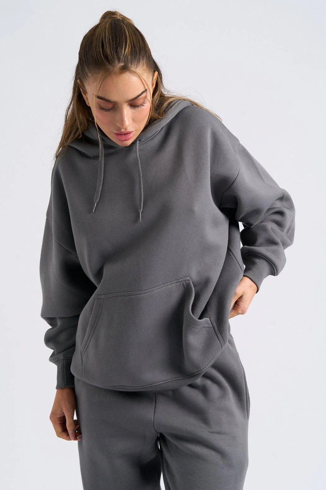 Hoodies & Sweatshirts | Charcoal Oversized Hoodie | Urban Bliss