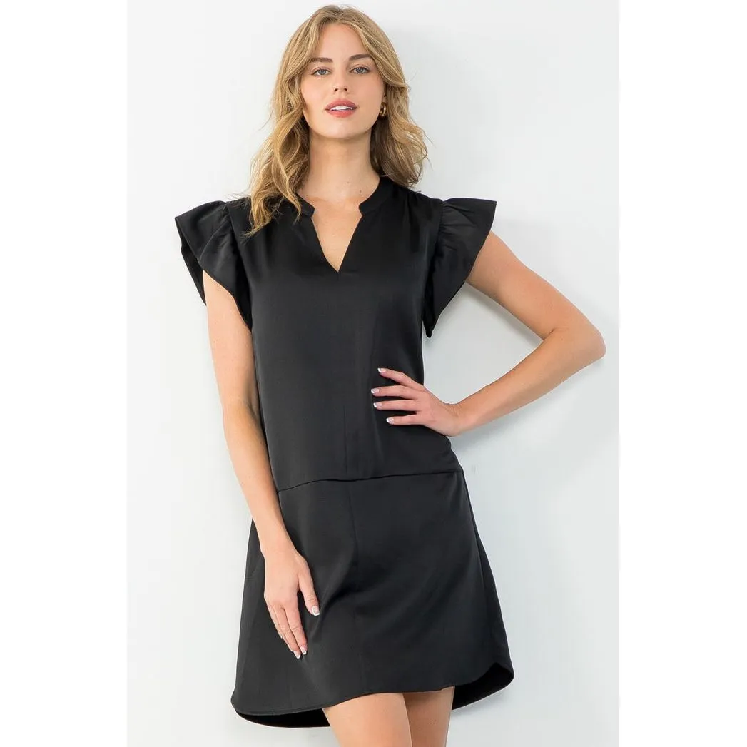 Joanna Flutter Sleeve V-Neck THML Dress