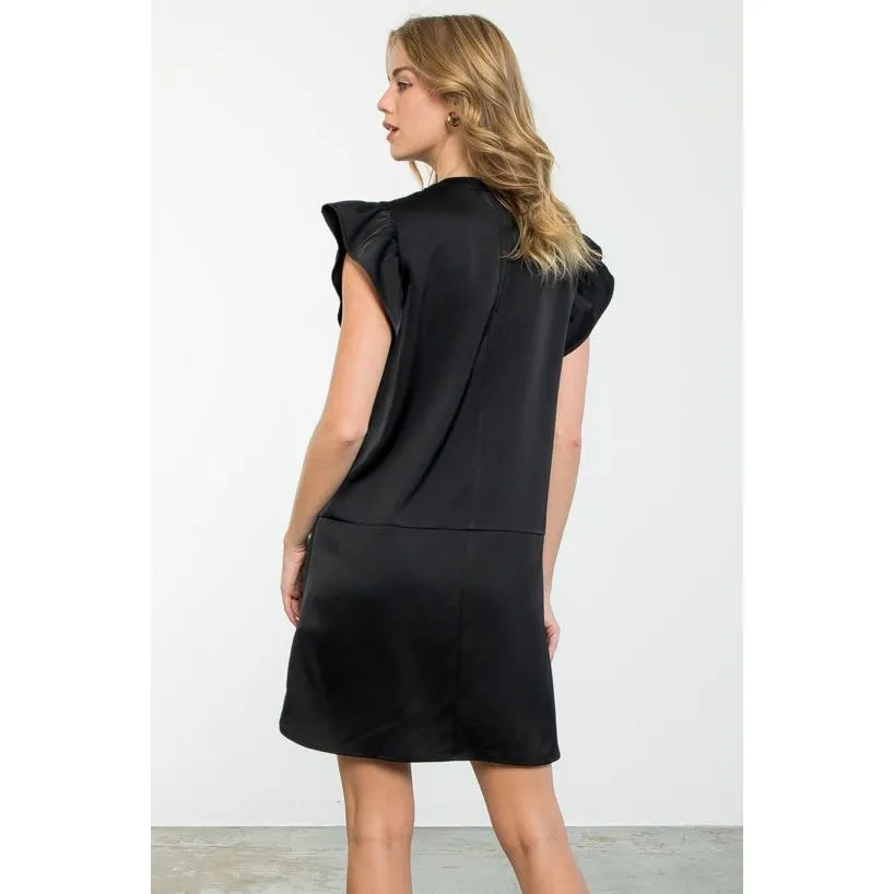 Joanna Flutter Sleeve V-Neck THML Dress