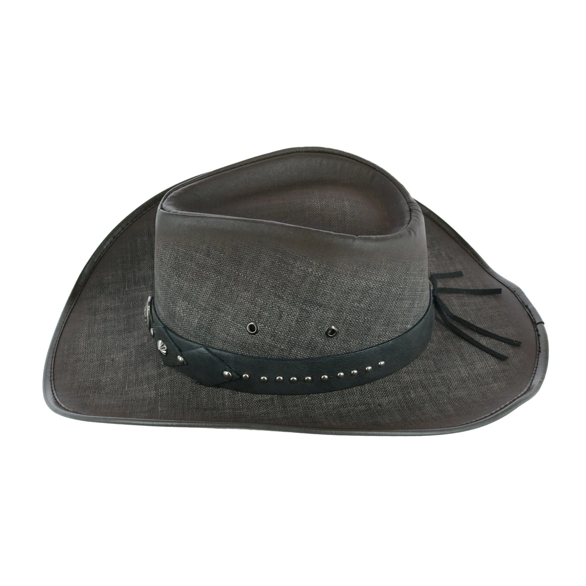 Kenny K Men's Grey UPF 50+ Western Hat with Vegan Leather Band