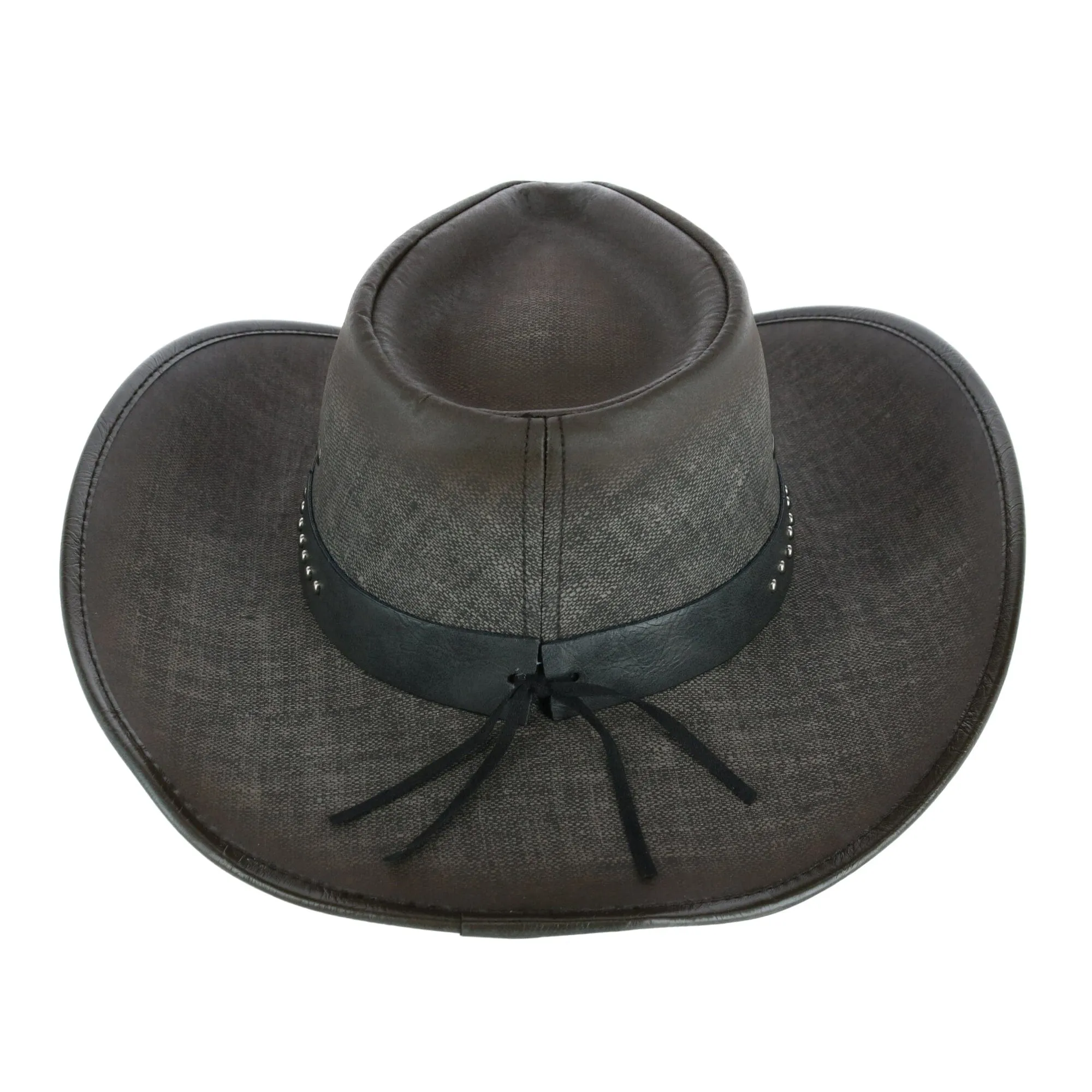 Kenny K Men's Grey UPF 50+ Western Hat with Vegan Leather Band