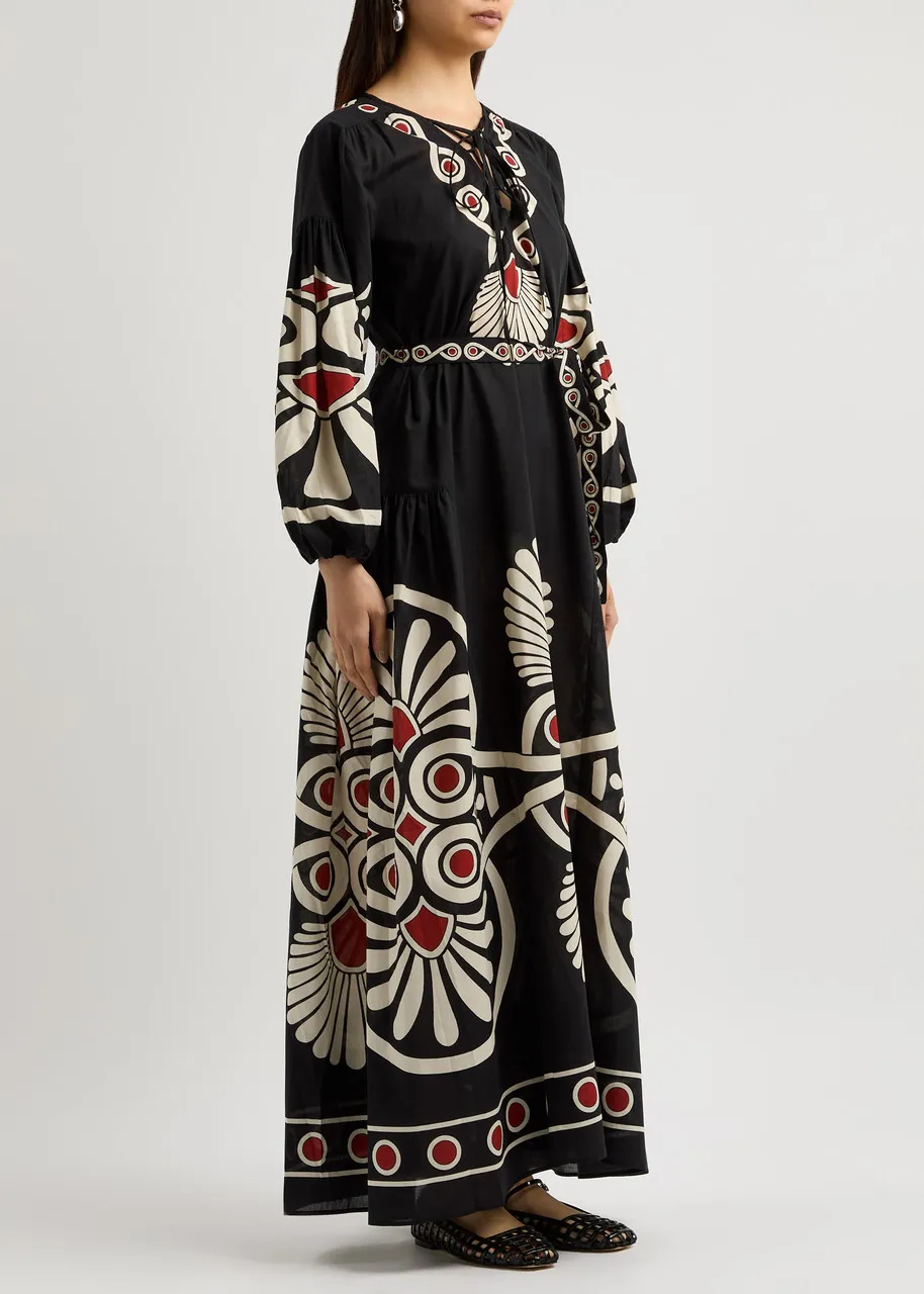 LA DOUBLE J Vivianna printed cotton maxi dress  -                         -                     -                