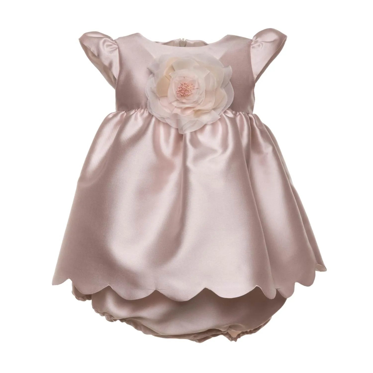 La Stupenderia Elegant Pink Dress For Baby Girls