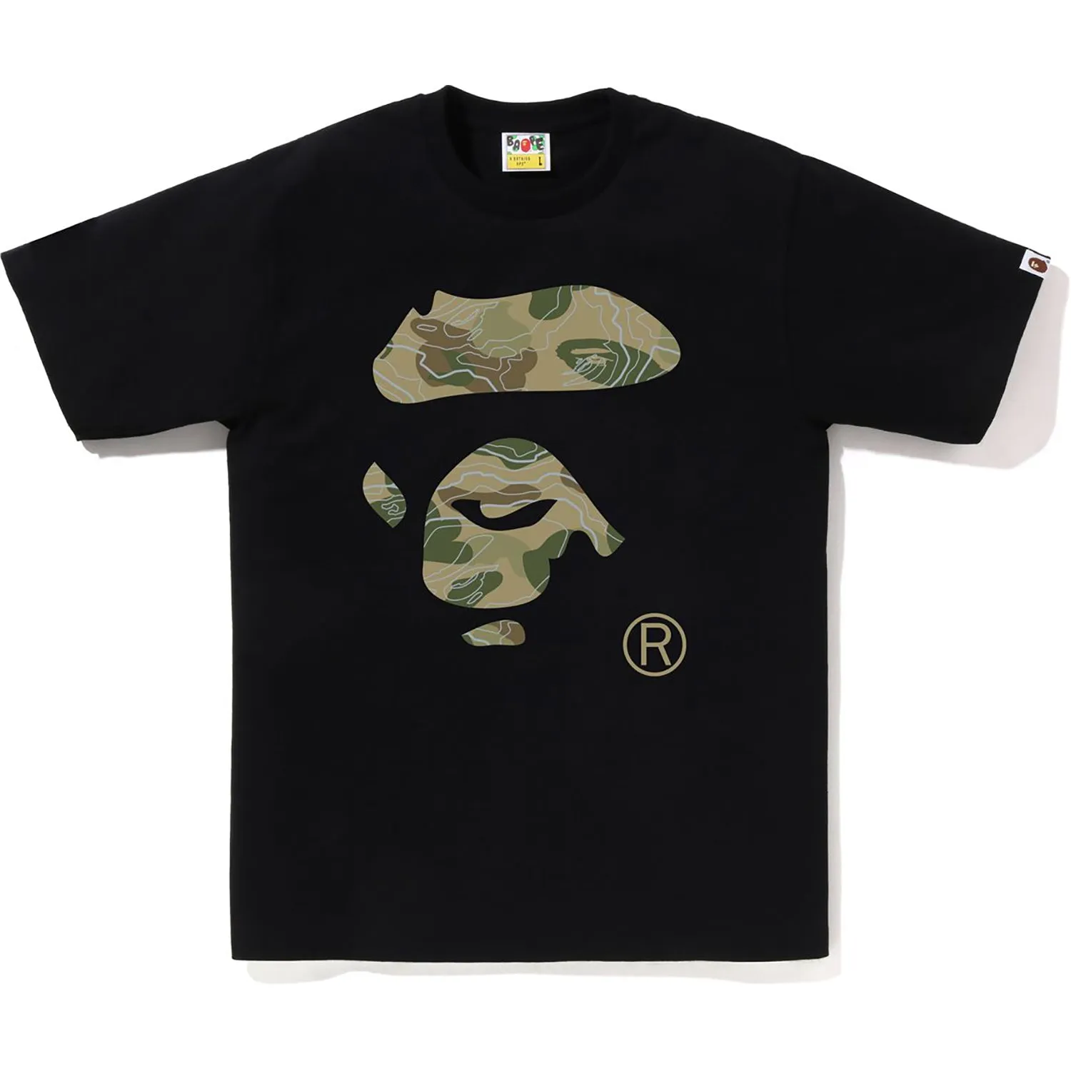 LAYERED LINE CAMO APE FACE TEE MENS