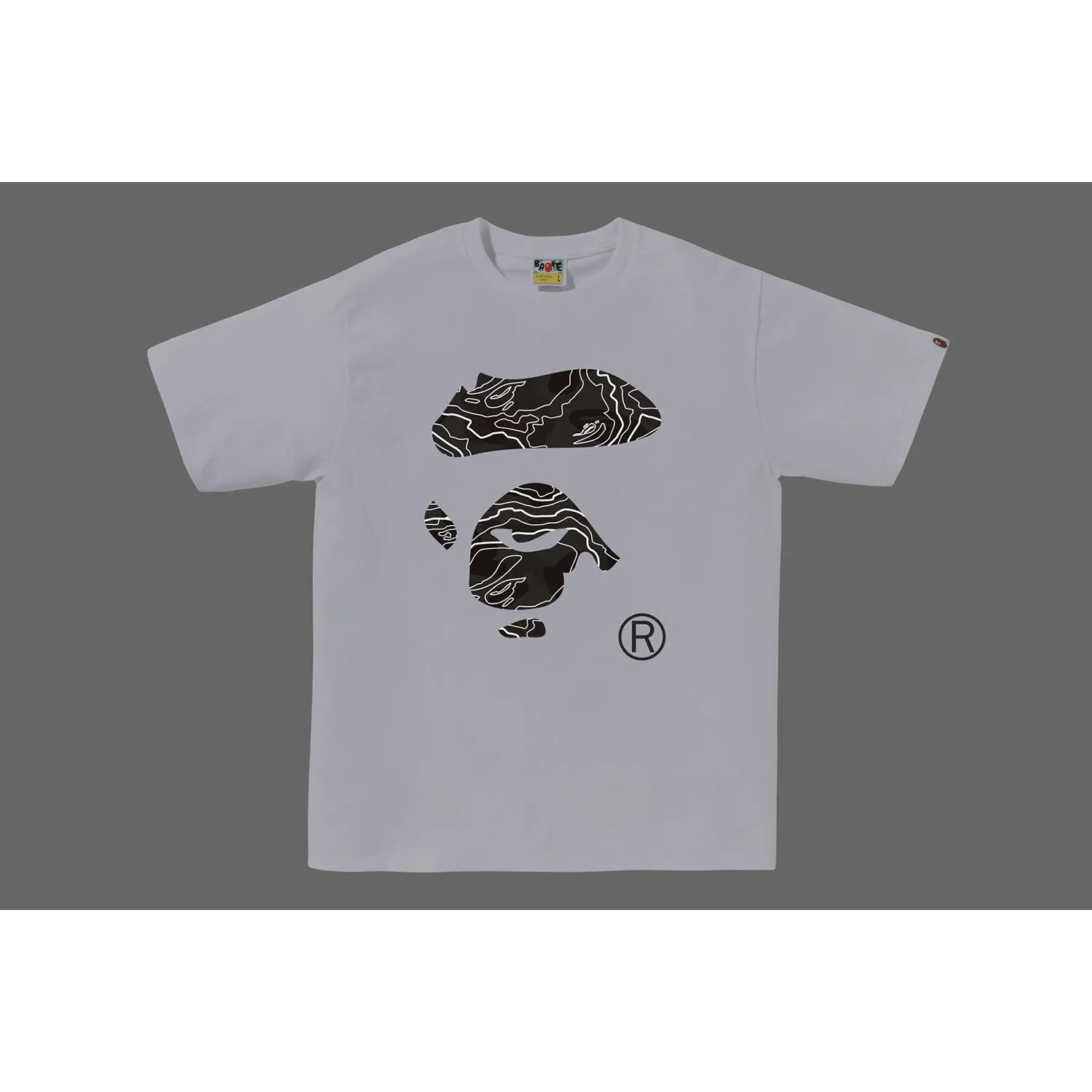 LAYERED LINE CAMO APE FACE TEE MENS