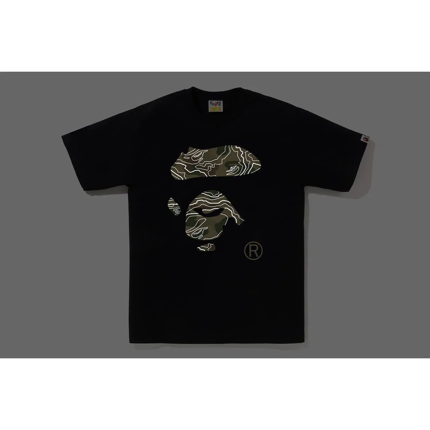 LAYERED LINE CAMO APE FACE TEE MENS