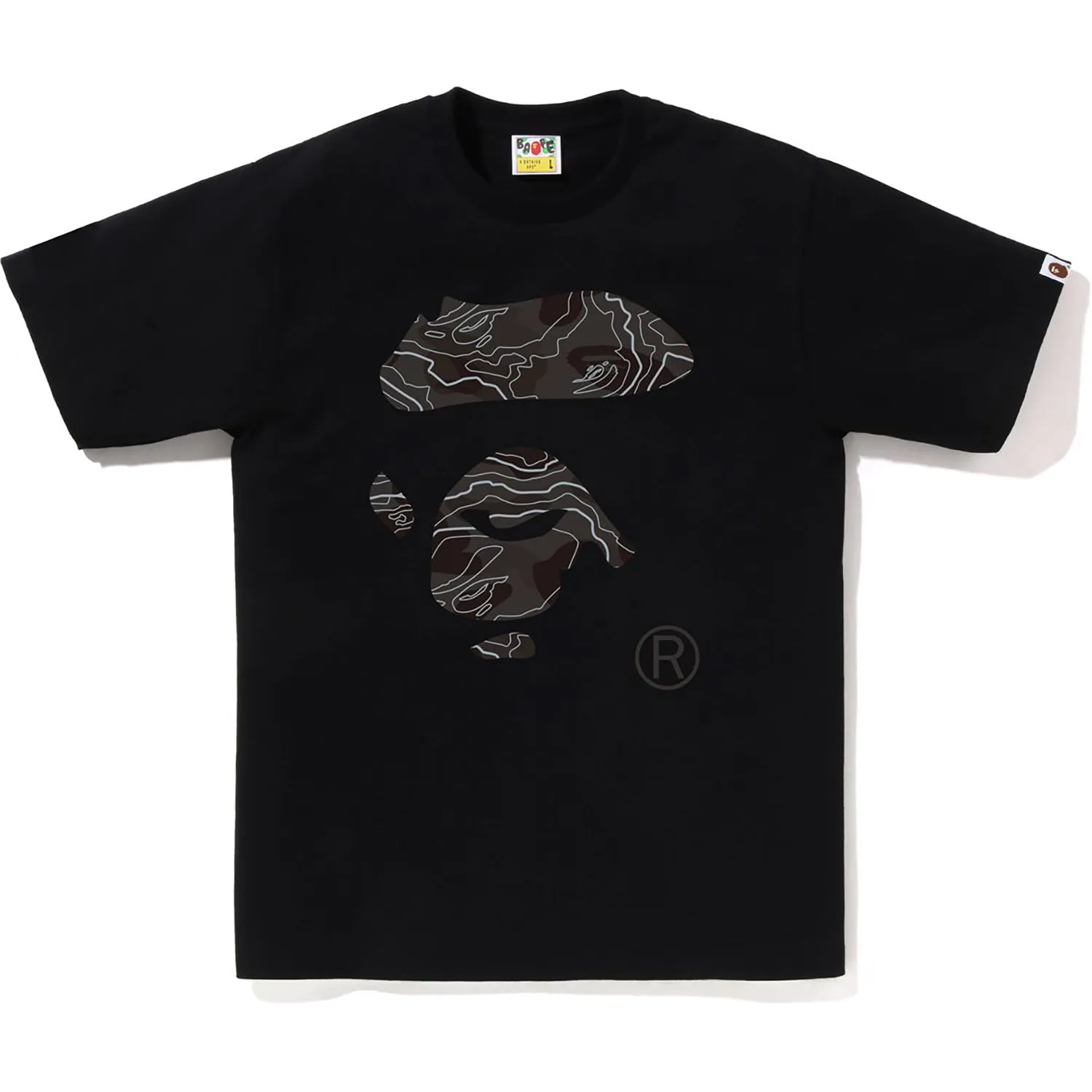 LAYERED LINE CAMO APE FACE TEE MENS