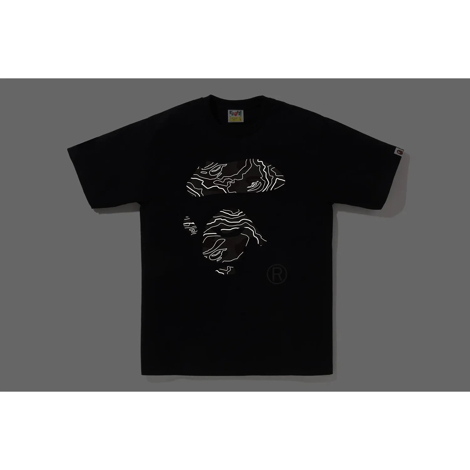 LAYERED LINE CAMO APE FACE TEE MENS