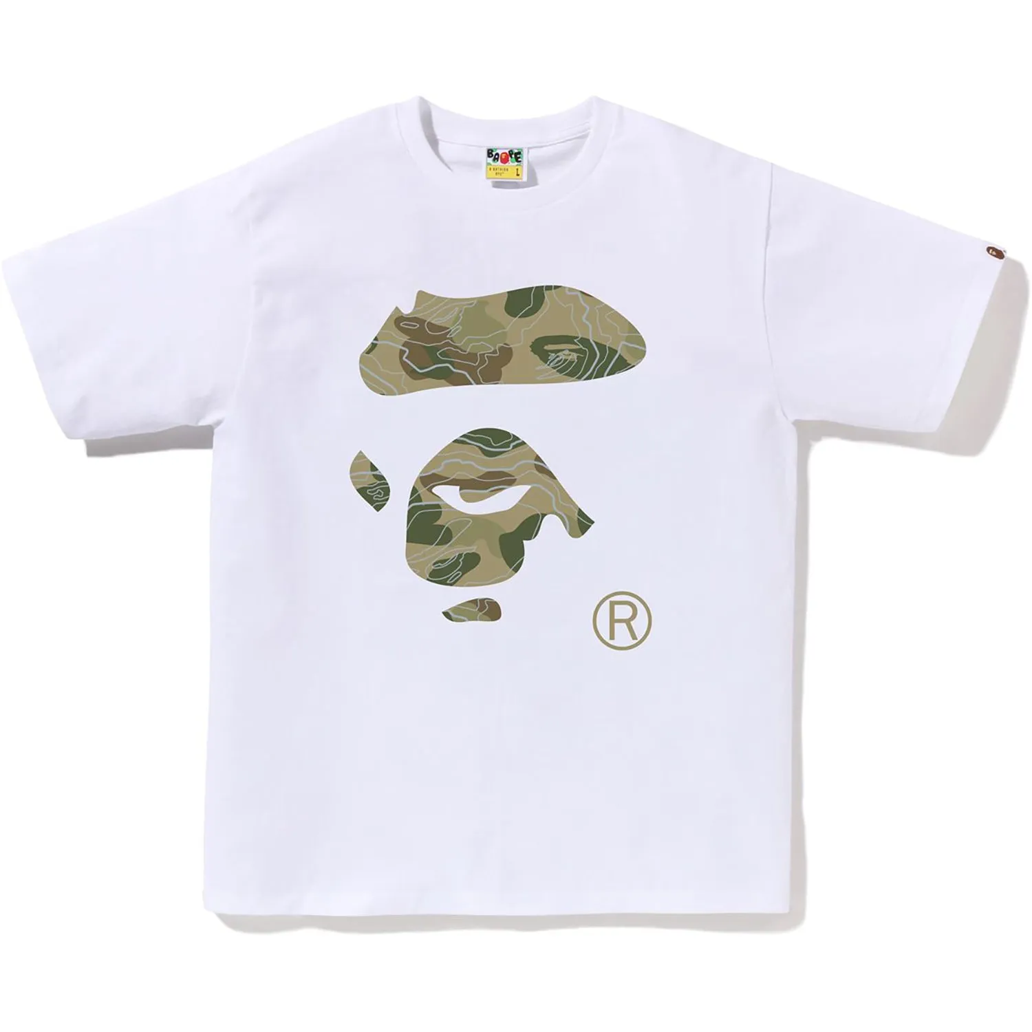 LAYERED LINE CAMO APE FACE TEE MENS