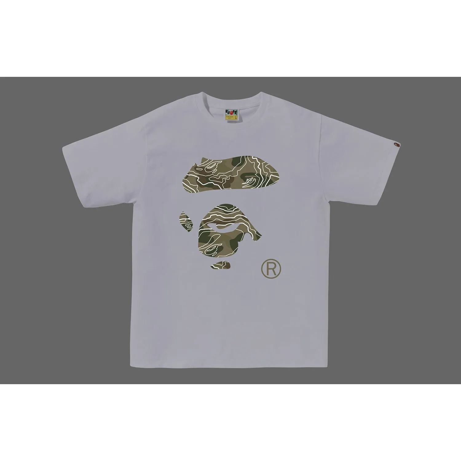 LAYERED LINE CAMO APE FACE TEE MENS