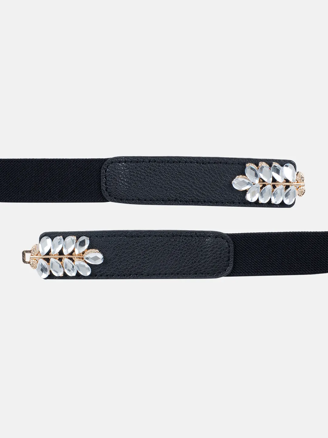 Leaf Rhinestone Buckle Belt